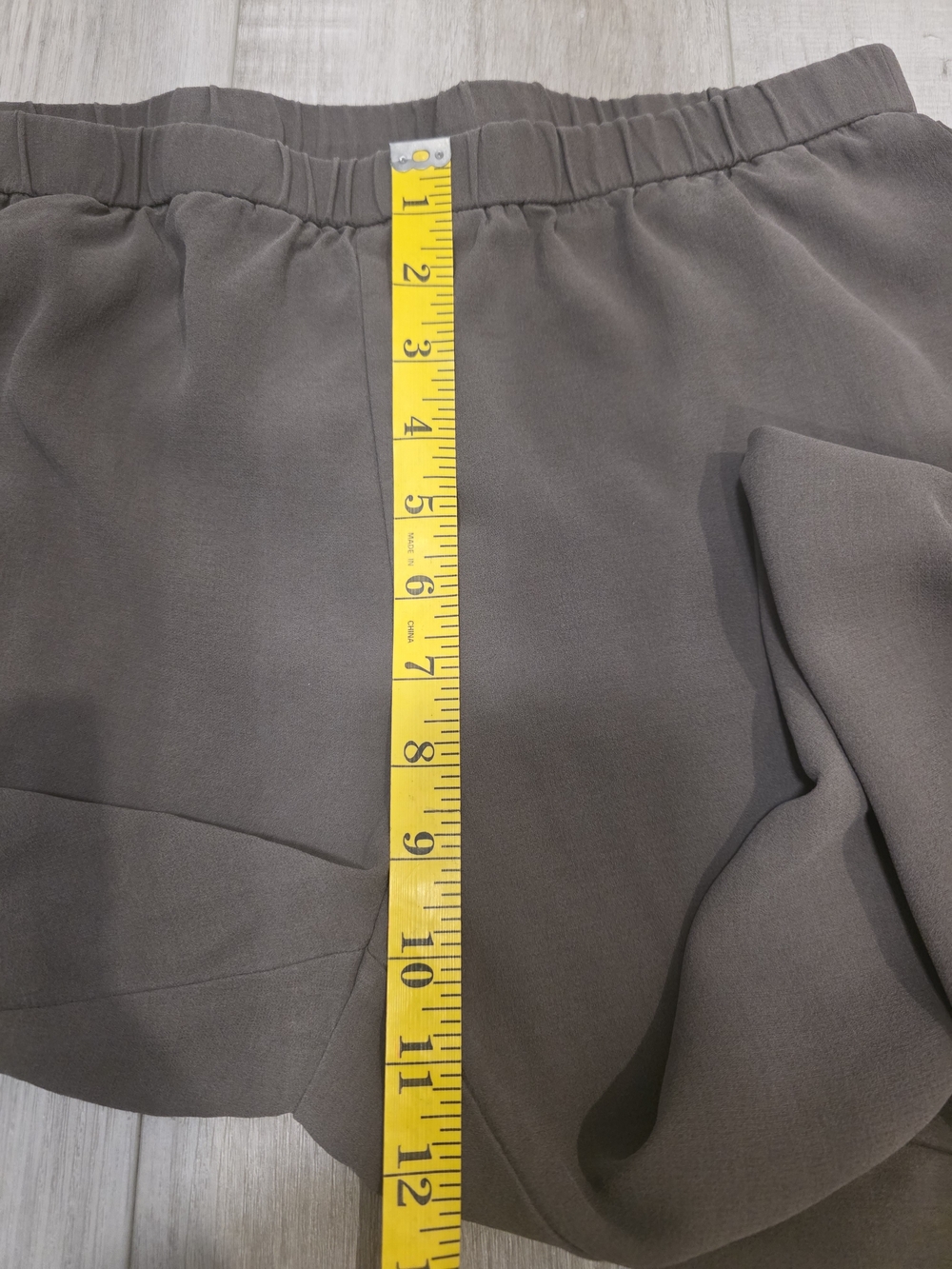 Eileen Fisher 100% Silk Taupe Cropped Wide Leg Pull-On Pants Size Small - Picture 6 of 10